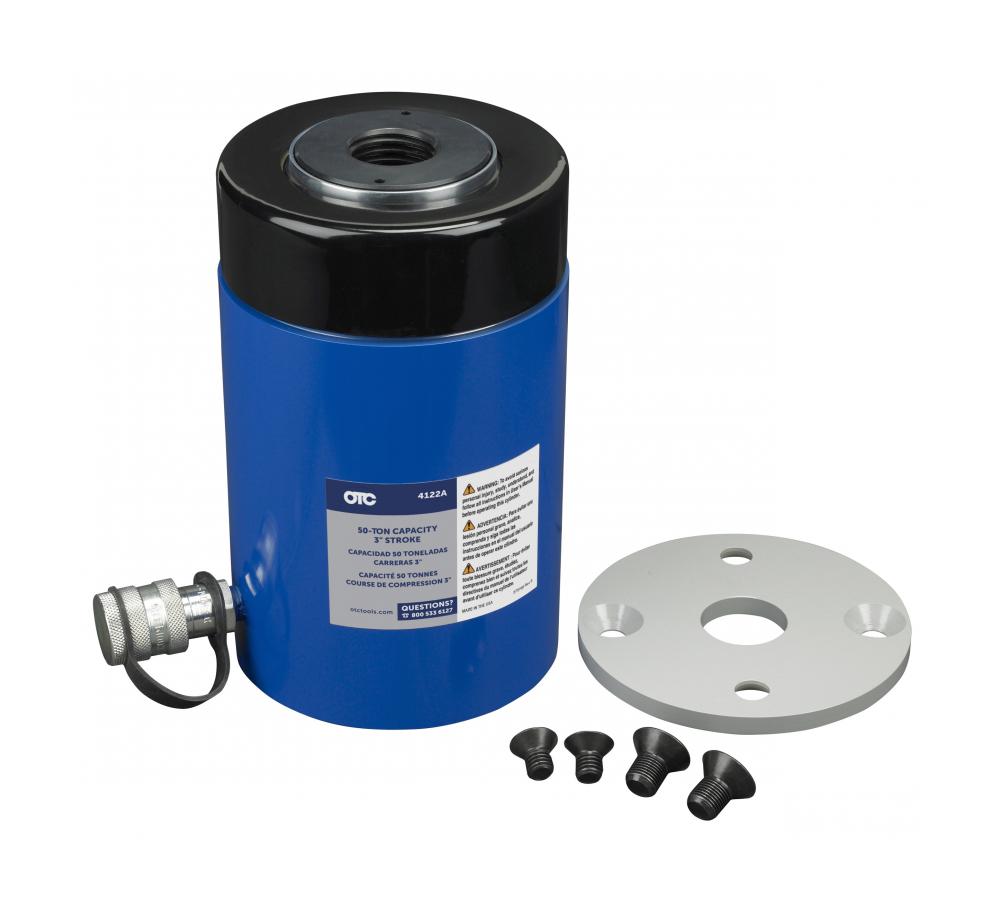Hydraulic Cylinder Jack 50Ton 6" Stroke Single Acting Hollow Ram Heavy Duty Tool 